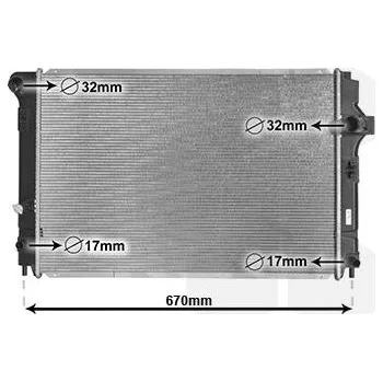 Motor automobilu Chladič, chlazení motoru VAN WEZEL 53002700