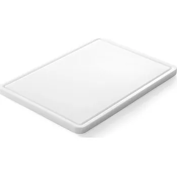 Kuchyňské prkénko Krájecí deska s drážkou, HENDI, Bílá, 355x250x(H)15mm