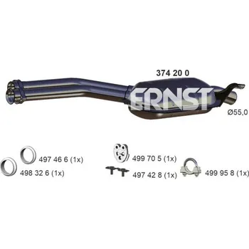 Tlumič výfuku Stredni tlumic vyfuku ERNST 374200