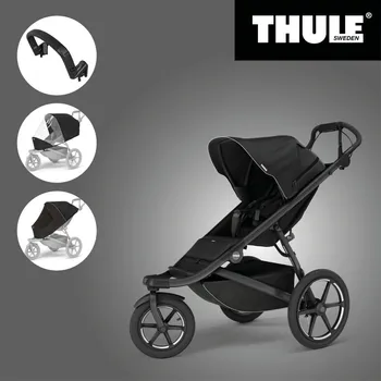 Přeprava dětí Akční set THULE URBAN GLIDE 3 BLACK + Madlo + Pláštěnka + Moskytiera