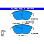 Sada brzdových destiček, kotoučová brzda ATE 13.0460-3983.2