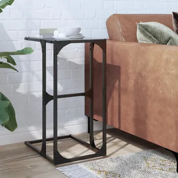 Konferenční stolek vidaXL Odkládací stolek s m sklem 40 x 30 x 61,5 cm ocel [846037] Barva: Černá