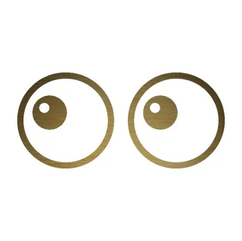 Samolepící dekorace SAMOLEPKA Oči 006 levá (64 - škrábaný kov zlatý) NA AUTO, NÁLEPKA, FÓLIE, POLEP, TUNING, VLASTNÍ TEXT, TISK, AUTOSAMOLEPKY.cz, POLEPY, OBRÁZEK, LOGO, SAMOLEPKY