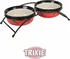 miska pro kočku Trixie Set keramických misek se stojánkem 12,5 cm mix barev 2x 250 ml