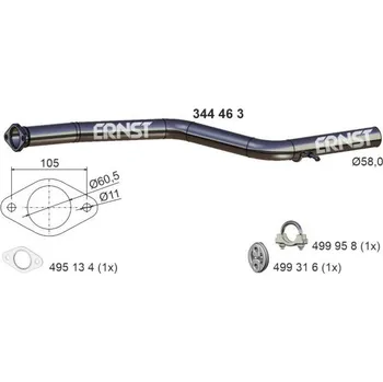 Výfukový systém Výfuková trubka ERNST 344463