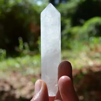 Masážní kámen Masážní léčitelská hůlka křišťál - šestihran 9 cm