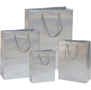 Dárková taška Florio Carta S.p.A. Papírová taška Color velká stříbrná ,balení 12 ks 517416