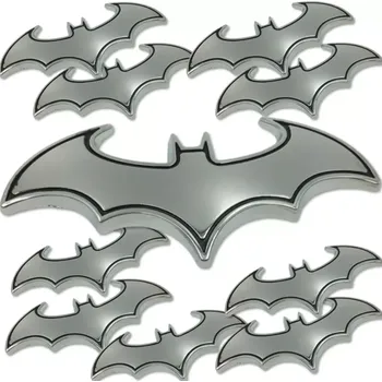 samolepka Sada 10ks samolepka na auto kovová - Batman, chrom barva (UŠETŘÍTE! Výhodné balení samolepek)