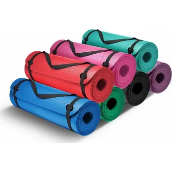 podložka na cvičení Karimatka na cvičení NBR COMFORT 183x61x1,0 cm s otvory na zavěšení růžová