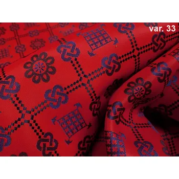 HEDVA ČESKÝ BROKÁT Luxusní brokát 160 51323 KOSOČTVEREC S ROZETAMI červená | 33