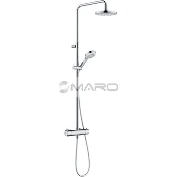 Sprchový set Kludi Dive Baterie sprchová termostatická, rozteč 150 mm s hlavovou sprchou, 3-polohovou ruční sprchou, s příslušenstvím, chrom, 6807905-00