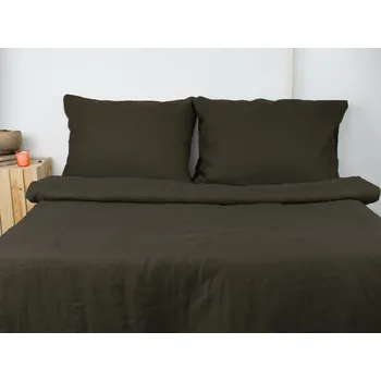 Povlečení Snový svět Lněné povlečení LISA hnědá se zipem - 100% LEN - ČR Rozměr polštáře: Polštář 50x70 cm