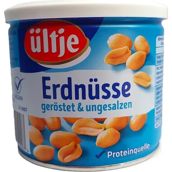 Slaná pochutina ÜLTJE Erdnüsse geröstet & ungesalzen - nesolené pražené arašídy - 180g