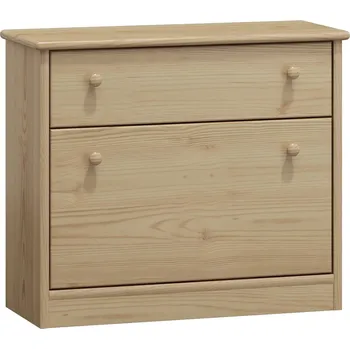 Botník Slevadoma Výklopný botník masiv borovice MILAN II Barva: Surové dřevo