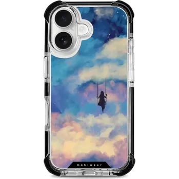 Pouzdro na mobilní telefon Odolný obal Mobiwear MagSafe Elite Bumper - Apple iPhone 16 - D021D Dívka na houpačce v oblacích (Odolný kryt, pouzdro, obal Mobiwear Elite Bumper na mobil Apple iPhone 16 - D021D Dívka na houpačce v oblacích, materiál Plast + TPU silikon + kov - zesílená