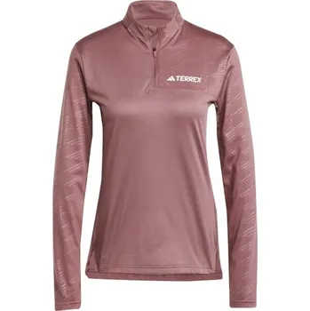 Dámské tričko Dámské triko adidas TERREX MULTI HALF-ZIP LONG SLEEVE S Růžová, Bílá