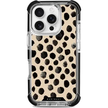 Pouzdro na mobilní telefon Odolný obal Mobiwear MagSafe Elite Bumper - Apple iPhone 16 Pro - DA50D Černé puntíky (Odolný kryt, pouzdro, obal Mobiwear Elite Bumper na mobil Apple iPhone 16 Pro - DA50D Černé puntíky, materiál Plast + TPU silikon + kov - zesílená ochrana telefonu,)