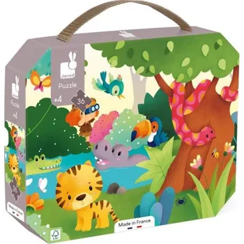 Puzzle Janod Panoramatické puzzle v kufříku Džungle 36 ks