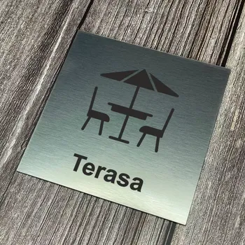 Informační tabulka Home Deco Piktogram - Terasa 10 x 10cm