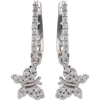 Náušnice Zlaton Náušnice bílé zlato motýl se zirkony 1.8g 000551811216