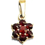 Zlatý přívěsek kytička s českým granátem Rosaria - Zlato Au 585/1000