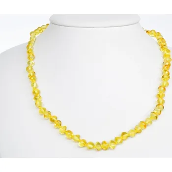 Náhrdelník Jantarové korálky citronové Ginny - 45 cm