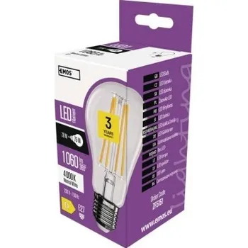 Žárovka Emos LED žárovka Filament A60 E27 7,8W 75W 1060 lm neutrální bílá ZF5151