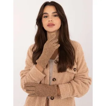 Rukavice Dámské ukavice dotykové vzorované hnědé