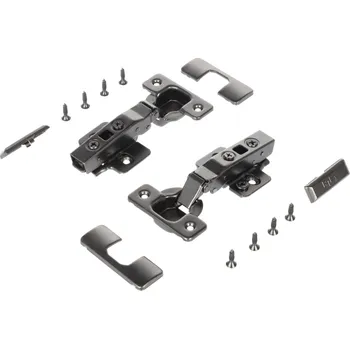 Nábytkové kování Interex Sada 2ks naložených závěsů CLIP s tlumením a podložkou EUROPE / Antracit Na samořezné šrouby