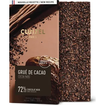 Čokoláda Michel Cluizel GRUÉ DE CACAO hořká čokoláda s kakaovými boby 72% 100g