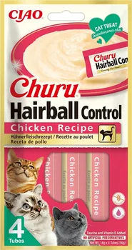 Pamlsek pro kočku Inaba Churu Cat Hairball Control Chicken Recipe 4x 14 g