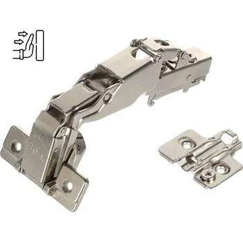 Nábytkové kování Interex Vložený závěs 165° na bez úchytkové otevírání CLIP s 3D podložkou Na samořezné šrouby