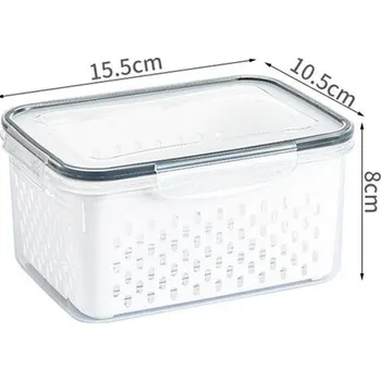 Úložný box Úložný box na ovoce a zeleninu do lednice | Kuchyňský organizér, Plastový box - 850 ml