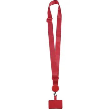 Univerzální šňůrka na mobil s odnímatelným přívěskem | popruh s oddělitelným pouzdrem - Červené