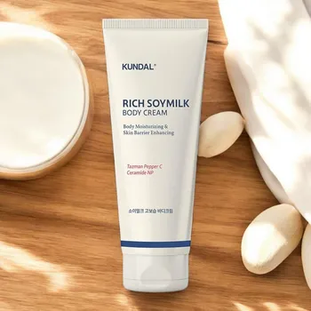 Tělový krém Kundal Rich Soy Milk Body Cream - Vyživující tělový krém se sójovým mlékem a ceramidy MELLOW VANILA - 150 ml