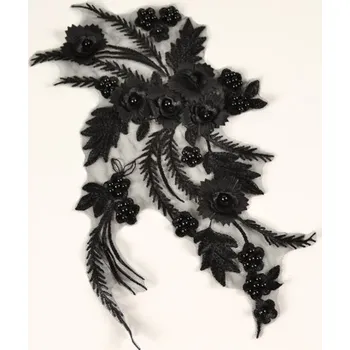 Takoy Aplikace / vsadky na šaty kytice 2 černá