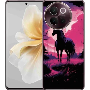 Pouzdro na mobilní telefon Gelový kryt mmCase na Vivo V40 Lite 5G - černý kreslený kůň 1