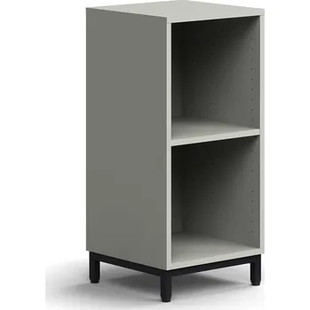Knihovna Regál QBUS, 1 police, nohy, 868x400x400 mm, černá, světle šedá