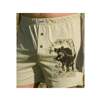 Trenýrky E-myslivost Myslivecké trenýrky - motiv Divočák Lovu zdar - světle zelená - Velikost 3XL