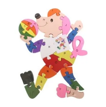 Puzzle Vzdělávací dřevěné puzzle pejsek s míčem