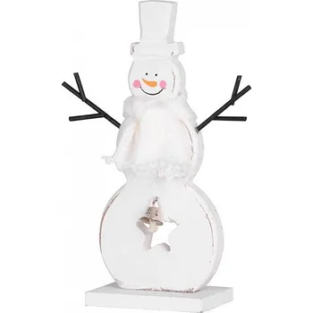 Vánoční dekorace Dekorace Woodeco 36358, Sněhulák bílý, 10x20cm, bal. 2ks