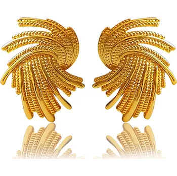 Náušnice B-TOP Dámské náušnice klipsy Twist - zlatá