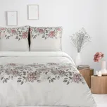 ArtFir Povlečení na jednolůžko NIKA 43 | světle šedá/květy 140 x 200 cm