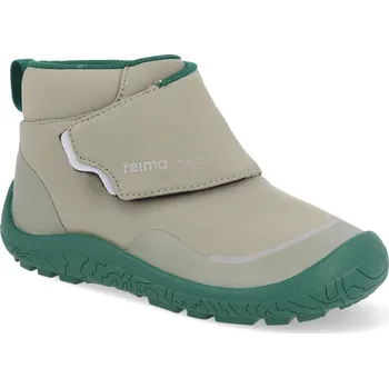 Dívčí obuv Barefoot dětské kotníkové boty Reima - Hyppii Greyish green zelené Velikost: 31