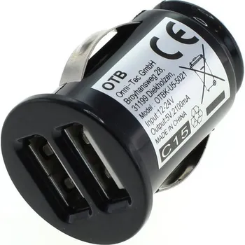 OTB Autonabíječka / adaptér do auta USB, univerzální, 2.1A