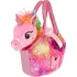 plyšák Jednorožec v kabelce s vesmírným motivem 18 cm mix barev