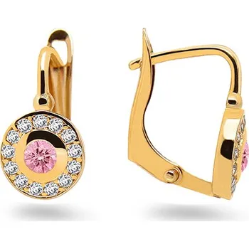 Náušnice Náušničky s kulatou ozdobou a simulovaným růženínem IZ31381 + dárkové balení LUXUS zdarma