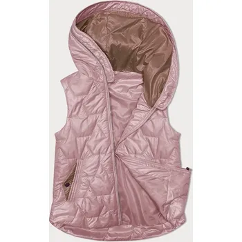 Dámská vesta Tenká dámská vesta ve špinavě růžové barvě se zlatým zipem S'West (B8229-52) odstíny růžové S (36)