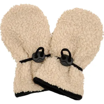 Rukavice světle béžové teddy rukavičky