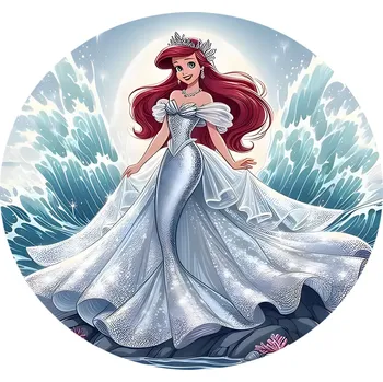 Koberec Disney Kruhový koberec Mermaid ⌀120cm - Mořská princezna Ariela